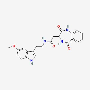 molecular formula C22H22N4O4 B14936868 2-(2,5-dioxo-2,3,4,5-tetrahydro-1H-1,4-benzodiazepin-3-yl)-N-[2-(5-methoxy-1H-indol-3-yl)ethyl]acetamide 