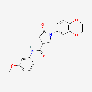 molecular formula C20H20N2O5 B14936871 1-(2,3-dihydro-1,4-benzodioxin-6-yl)-N-(3-methoxyphenyl)-5-oxopyrrolidine-3-carboxamide 