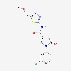 1-(3-chlorophenyl)-N-[(2E)-5-(methoxymethyl)-1,3,4-thiadiazol-2(3H)-ylidene]-5-oxopyrrolidine-3-carboxamide