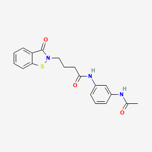 N-[3-(acetylamino)phenyl]-4-(3-oxo-1,2-benzothiazol-2(3H)-yl)butanamide