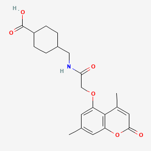 molecular formula C21H25NO6 B14936899 trans-4-[({[(4,7-dimethyl-2-oxo-2H-chromen-5-yl)oxy]acetyl}amino)methyl]cyclohexanecarboxylic acid 