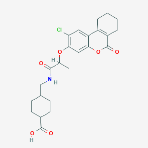 trans-4-[({2-[(2-chloro-6-oxo-7,8,9,10-tetrahydro-6H-benzo[c]chromen-3-yl)oxy]propanoyl}amino)methyl]cyclohexanecarboxylic acid