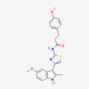 molecular formula C23H23N3O3S B14936921 N-[4-(5-methoxy-2-methyl-1H-indol-3-yl)-1,3-thiazol-2-yl]-3-(4-methoxyphenyl)propanamide 