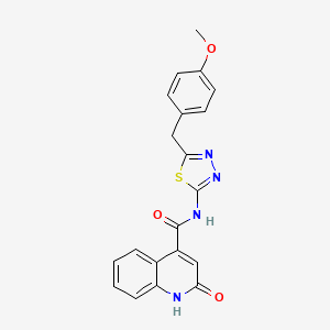 2-hydroxy-N-[5-(4-methoxybenzyl)-1,3,4-thiadiazol-2-yl]quinoline-4-carboxamide