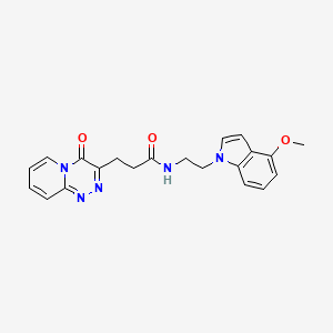 molecular formula C21H21N5O3 B14936976 N-[2-(4-methoxy-1H-indol-1-yl)ethyl]-3-(4-oxo-4H-pyrido[2,1-c][1,2,4]triazin-3-yl)propanamide 