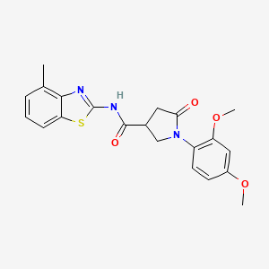 1-(2,4-dimethoxyphenyl)-N-(4-methyl-1,3-benzothiazol-2-yl)-5-oxopyrrolidine-3-carboxamide