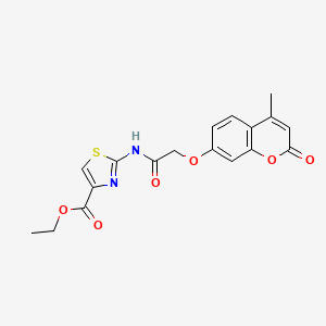 molecular formula C18H16N2O6S B14937011 ethyl 2-({[(4-methyl-2-oxo-2H-chromen-7-yl)oxy]acetyl}amino)-1,3-thiazole-4-carboxylate 