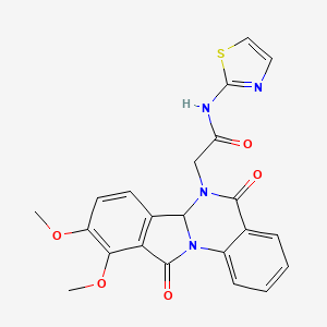 2-(9,10-dimethoxy-5,11-dioxo-6a,11-dihydroisoindolo[2,1-a]quinazolin-6(5H)-yl)-N-(1,3-thiazol-2-yl)acetamide