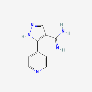 molecular formula C9H9N5 B1493702 3-(pyridin-4-yl)-1H-pyrazole-4-carboximidamide CAS No. 2098014-58-3