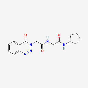 molecular formula C16H19N5O3 B14937021 N-cyclopentyl-N~2~-[(4-oxo-1,2,3-benzotriazin-3(4H)-yl)acetyl]glycinamide 