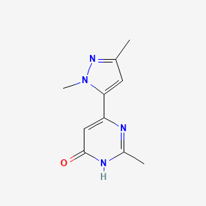molecular formula C10H12N4O B1493703 6-(1,3-dimethyl-1H-pyrazol-5-yl)-2-methylpyrimidin-4-ol CAS No. 2091182-89-5