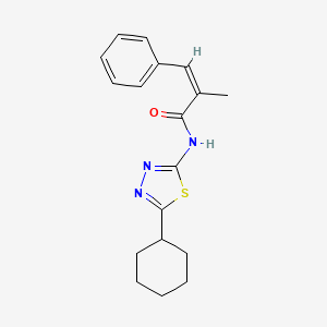 (2Z)-N-(5-cyclohexyl-1,3,4-thiadiazol-2-yl)-2-methyl-3-phenylprop-2-enamide