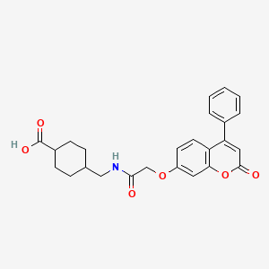 molecular formula C25H25NO6 B14937036 4-({2-[(2-oxo-4-phenyl-2H-chromen-7-yl)oxy]acetamido}methyl)cyclohexane-1-carboxylic acid 