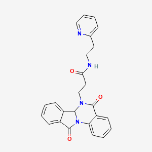 molecular formula C25H22N4O3 B14937046 3-[5,11-Dioxo-6A,11-dihydroisoindolo[2,1-A]quinazolin-6(5H)-YL]-N-[2-(2-pyridyl)ethyl]propanamide 