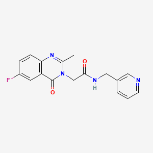 molecular formula C17H15FN4O2 B14937048 2-(6-fluoro-2-methyl-4-oxoquinazolin-3(4H)-yl)-N-(pyridin-3-ylmethyl)acetamide 