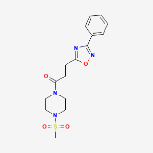 molecular formula C16H20N4O4S B14937049 1-[4-(Methylsulfonyl)piperazin-1-yl]-3-(3-phenyl-1,2,4-oxadiazol-5-yl)propan-1-one 