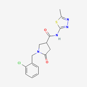 molecular formula C15H15ClN4O2S B14937050 1-(2-chlorobenzyl)-N-(5-methyl-1,3,4-thiadiazol-2-yl)-5-oxopyrrolidine-3-carboxamide 