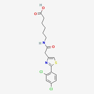 molecular formula C17H18Cl2N2O3S B14937058 6-({[2-(2,4-Dichlorophenyl)-1,3-thiazol-4-yl]acetyl}amino)hexanoic acid 