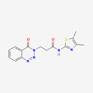 molecular formula C15H15N5O2S B14937072 N-[(2Z)-4,5-dimethyl-1,3-thiazol-2(3H)-ylidene]-3-(4-oxo-1,2,3-benzotriazin-3(4H)-yl)propanamide 