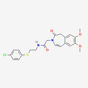 N-{2-[(4-chlorophenyl)sulfanyl]ethyl}-2-(7,8-dimethoxy-2-oxo-1,2-dihydro-3H-3-benzazepin-3-yl)acetamide