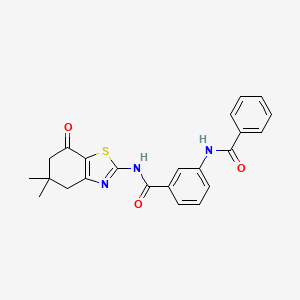 N-(5,5-dimethyl-7-oxo-4,5,6,7-tetrahydro-1,3-benzothiazol-2-yl)-3-[(phenylcarbonyl)amino]benzamide