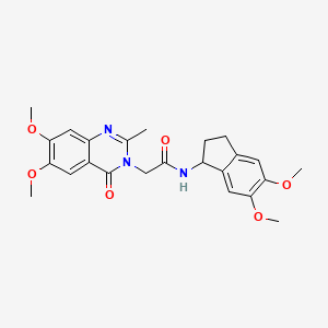 N-(5,6-Dimethoxy-2,3-dihydro-1H-inden-1-YL)-2-(6,7-dimethoxy-2-methyl-4-oxo-3,4-dihydroquinazolin-3-YL)acetamide