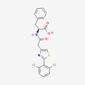 molecular formula C20H16Cl2N2O3S B14937122 N-{[2-(2,6-dichlorophenyl)-1,3-thiazol-4-yl]acetyl}-L-phenylalanine 