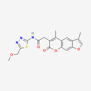 molecular formula C19H17N3O5S B14937133 2-(3,5-dimethyl-7-oxo-7H-furo[3,2-g]chromen-6-yl)-N-(5-(methoxymethyl)-1,3,4-thiadiazol-2-yl)acetamide 