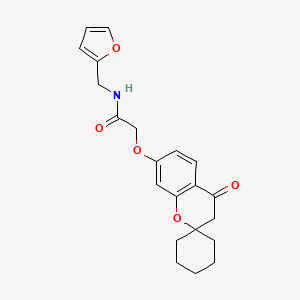 N-(furan-2-ylmethyl)-2-[(4-oxo-3,4-dihydrospiro[chromene-2,1'-cyclohexan]-7-yl)oxy]acetamide