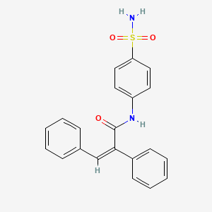 (2Z)-2,3-diphenyl-N-(4-sulfamoylphenyl)prop-2-enamide