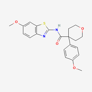 molecular formula C21H22N2O4S B14937287 N-(6-methoxy-1,3-benzothiazol-2-yl)-4-(4-methoxyphenyl)tetrahydro-2H-pyran-4-carboxamide 