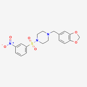 1-(1,3-Benzodioxol-5-ylmethyl)-4-[(3-nitrophenyl)sulfonyl]piperazine