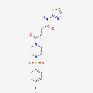 molecular formula C17H19FN4O4S2 B14937320 4-{4-[(4-fluorophenyl)sulfonyl]piperazin-1-yl}-4-oxo-N-(1,3-thiazol-2-yl)butanamide 