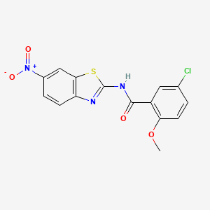 5-chloro-2-methoxy-N-(6-nitro-1,3-benzothiazol-2-yl)benzamide