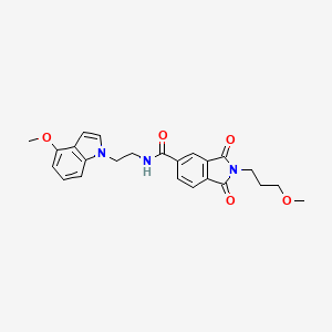 N-[2-(4-methoxy-1H-indol-1-yl)ethyl]-2-(3-methoxypropyl)-1,3-dioxo-2,3-dihydro-1H-isoindole-5-carboxamide