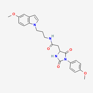 N-[3-(5-methoxy-1H-indol-1-yl)propyl]-2-[1-(4-methoxyphenyl)-2,5-dioxoimidazolidin-4-yl]acetamide