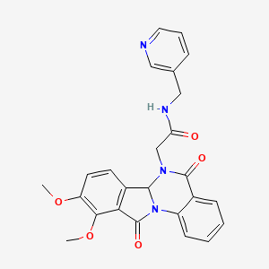 molecular formula C25H22N4O5 B14937346 2-(9,10-dimethoxy-5,11-dioxo-6a,11-dihydroisoindolo[2,1-a]quinazolin-6(5H)-yl)-N-(pyridin-3-ylmethyl)acetamide 