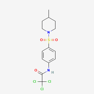 molecular formula C14H17Cl3N2O3S B14937359 2,2,2-trichloro-N-{4-[(4-methylpiperidin-1-yl)sulfonyl]phenyl}acetamide 