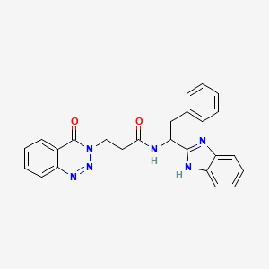 molecular formula C25H22N6O2 B14937384 N-[1-(1H-benzimidazol-2-yl)-2-phenylethyl]-3-(4-oxo-1,2,3-benzotriazin-3(4H)-yl)propanamide 