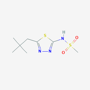 molecular formula C8H15N3O2S2 B14937402 N-[5-(2,2-dimethylpropyl)-1,3,4-thiadiazol-2-yl]methanesulfonamide 