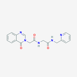 molecular formula C18H17N5O3 B14937409 N~2~-[(4-oxoquinazolin-3(4H)-yl)acetyl]-N-(pyridin-2-ylmethyl)glycinamide 