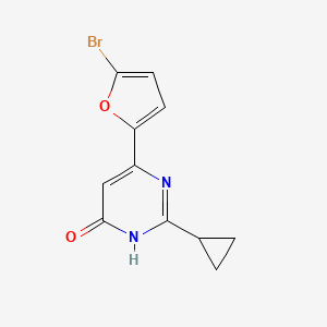 molecular formula C11H9BrN2O2 B1493741 6-(5-溴呋喃-2-基)-2-环丙基嘧啶-4-醇 CAS No. 2098010-49-0