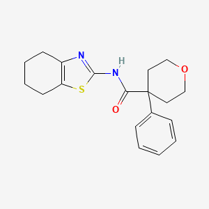 molecular formula C19H22N2O2S B14937429 4-phenyl-N-(4,5,6,7-tetrahydrobenzo[d]thiazol-2-yl)tetrahydro-2H-pyran-4-carboxamide 