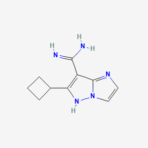 molecular formula C10H13N5 B1493743 6-cyclobutyl-1H-imidazo[1,2-b]pyrazole-7-carboximidamide CAS No. 2098141-71-8