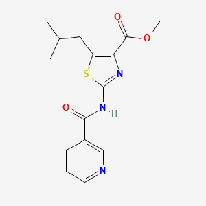 Methyl 5-(2-methylpropyl)-2-[(pyridin-3-ylcarbonyl)amino]-1,3-thiazole-4-carboxylate