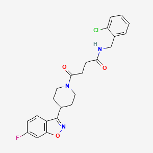 molecular formula C23H23ClFN3O3 B14937457 N~1~-(2-chlorobenzyl)-4-[4-(6-fluoro-1,2-benzisoxazol-3-yl)piperidino]-4-oxobutanamide 