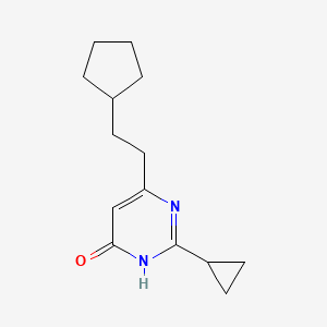 molecular formula C14H20N2O B1493748 6-(2-环戊基乙基)-2-环丙基嘧啶-4-醇 CAS No. 2097966-09-9