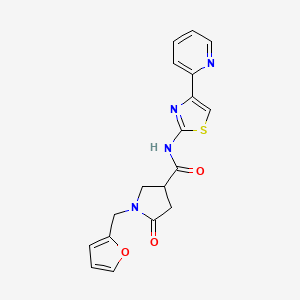 1-(furan-2-ylmethyl)-5-oxo-N-[(2Z)-4-(pyridin-2-yl)-1,3-thiazol-2(3H)-ylidene]pyrrolidine-3-carboxamide