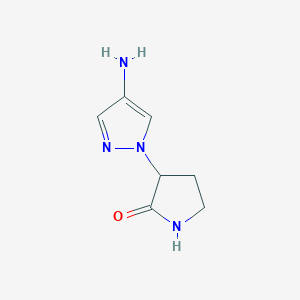 molecular formula C7H10N4O B1493750 3-(4-amino-1H-pyrazol-1-yl)pyrrolidin-2-one CAS No. 2137575-03-0