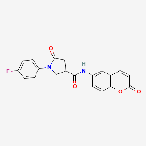 molecular formula C20H15FN2O4 B14937500 1-(4-fluorophenyl)-5-oxo-N-(2-oxo-2H-chromen-6-yl)pyrrolidine-3-carboxamide 